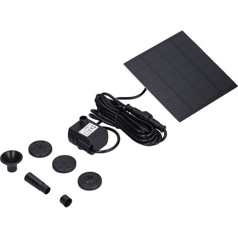 1,8-w-solarbrunnen-set – Kunststoff – 4 Düsen – Einfache Installation – Garten / Pool / Teich