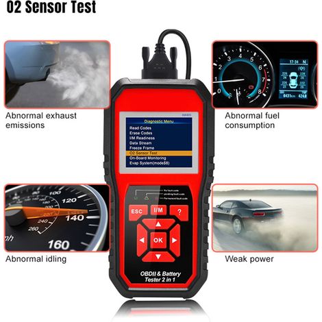 Konnwei Obdii Auto-diagnosecode-scanner (kw870), Universal-autobatterietester, 2-in-1-scan-tools.