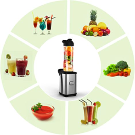 Homgeek Mini-entsafter Für Obst Und Gemüse, 350 W, Persönlicher Smoothie-mixer, Abnehmbarer Zerkleinerer, Fruchtentsafter Mit 2 Bpa-freien Reisebechern, 220–240 V