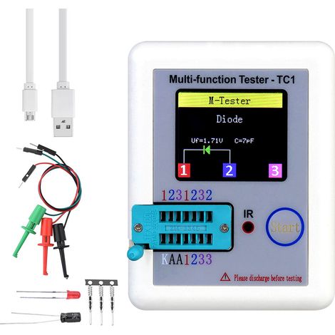Multifunktionales, Taschengroßes Tft-farbdisplay-testgerät Mit Hintergrundbeleuchtung Lcr-tc1 Für Dioden, Trioden, Kondensatoren, Widerstände Und Lw21-transistoren