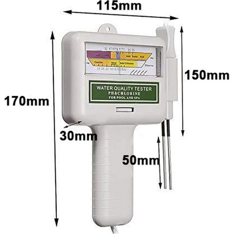 2-in-1 Chlorprüfgerät, Wassergehaltsmessgerät, Poolmessgerät, Ph-tester.