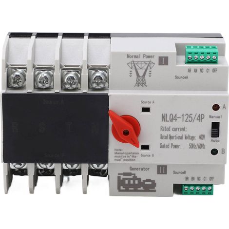 Aolidsive Nlq4 125 4p Dual Power Automatischer Umschalter, Notstromversorgung Aus Hochtemperaturbeständigem Pc-material Für Privathaushalte, Fabriken Und Energiezentren