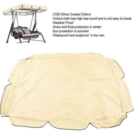 Silberbeschichtetes 210d-schaukeldach – Uv-beständig – Terrassenstuhl – 142 X 120 X 18 Cm – Beige