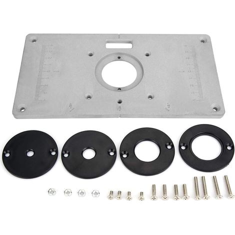 Frästisch-einlegeplatte Aus Aluminium, Fräsplatte Mit 4 Ringen Und Schrauben Für Werkbänke, 235 Mm X 120 Mm X 8 Mm