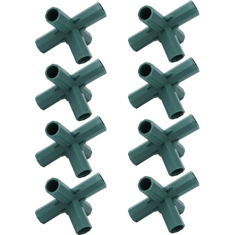 Set Mit 8 5-wege-pflanzenstützgelenken – Kunststoff-pfahlverbinder – Gewächshaus