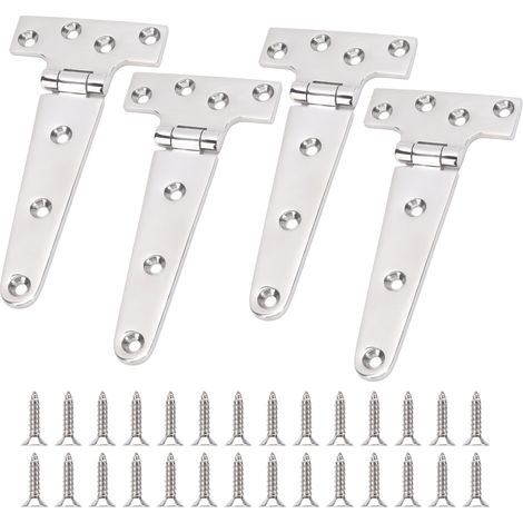 Set Mit 4 Schwarzen 108-mm-t-scharnieren Aus Edelstahl 316, Ideale T-scharniere Für Den Außenbereich