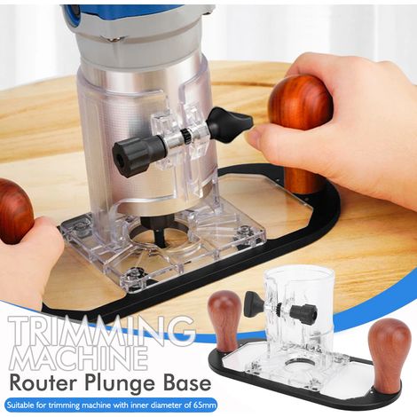Glänzende Und Strukturierte Gravurfräsbasis Für 65-mm-frästisch, Schwarze Aluminiumlegierung, Originalholz, 1 Set Für Holzbearbeitungsbegeisterte