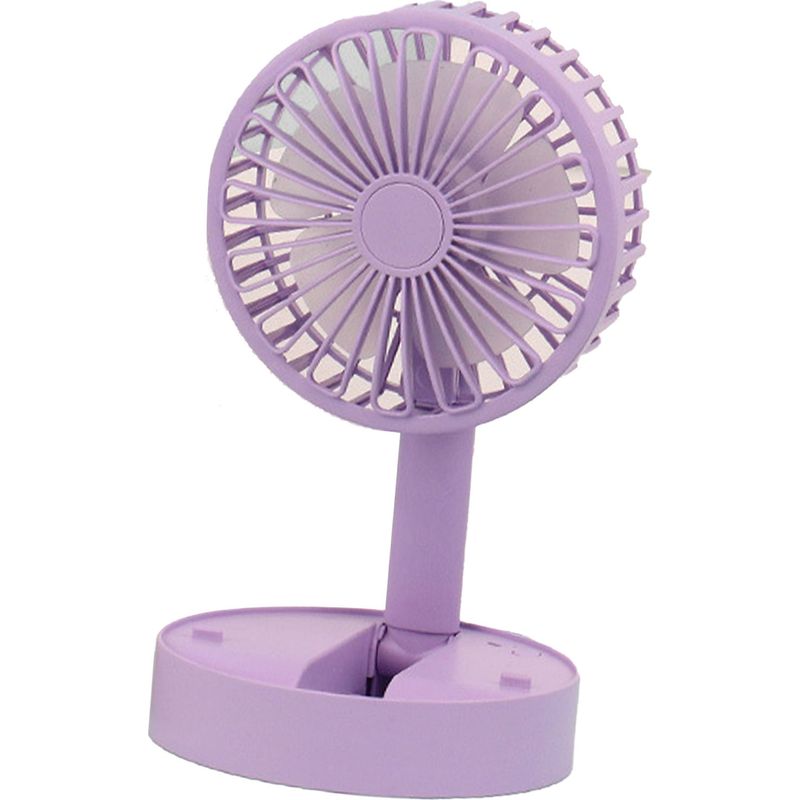 Zusammenklappbarer, Leiser Und Leistungsstarker, Kompakter Standventilator Mit Drei Geschwindigkeitsstufen, Lila.