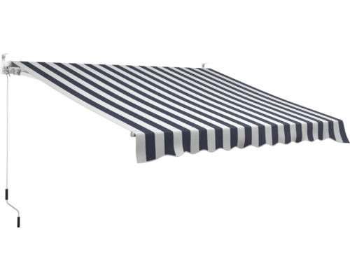 [gebraucht] B-ware Gelenkarmmarkise Sonnenschutz Markise Blau Weiß Ral 9003 Balkon Terrasse531