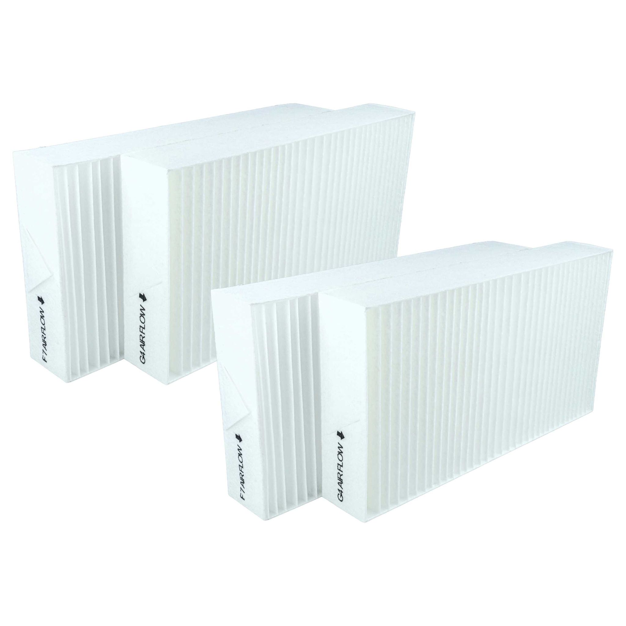 Vhbw Filterset Kompatibel Mit Bosch Vent 5000c Hr230w, 5000 C Hr 140 W Lüftungsgerät - Luftfilter G4 / F7 (4 Stück), 27 X 15 X 4,6 Cm, Weiß