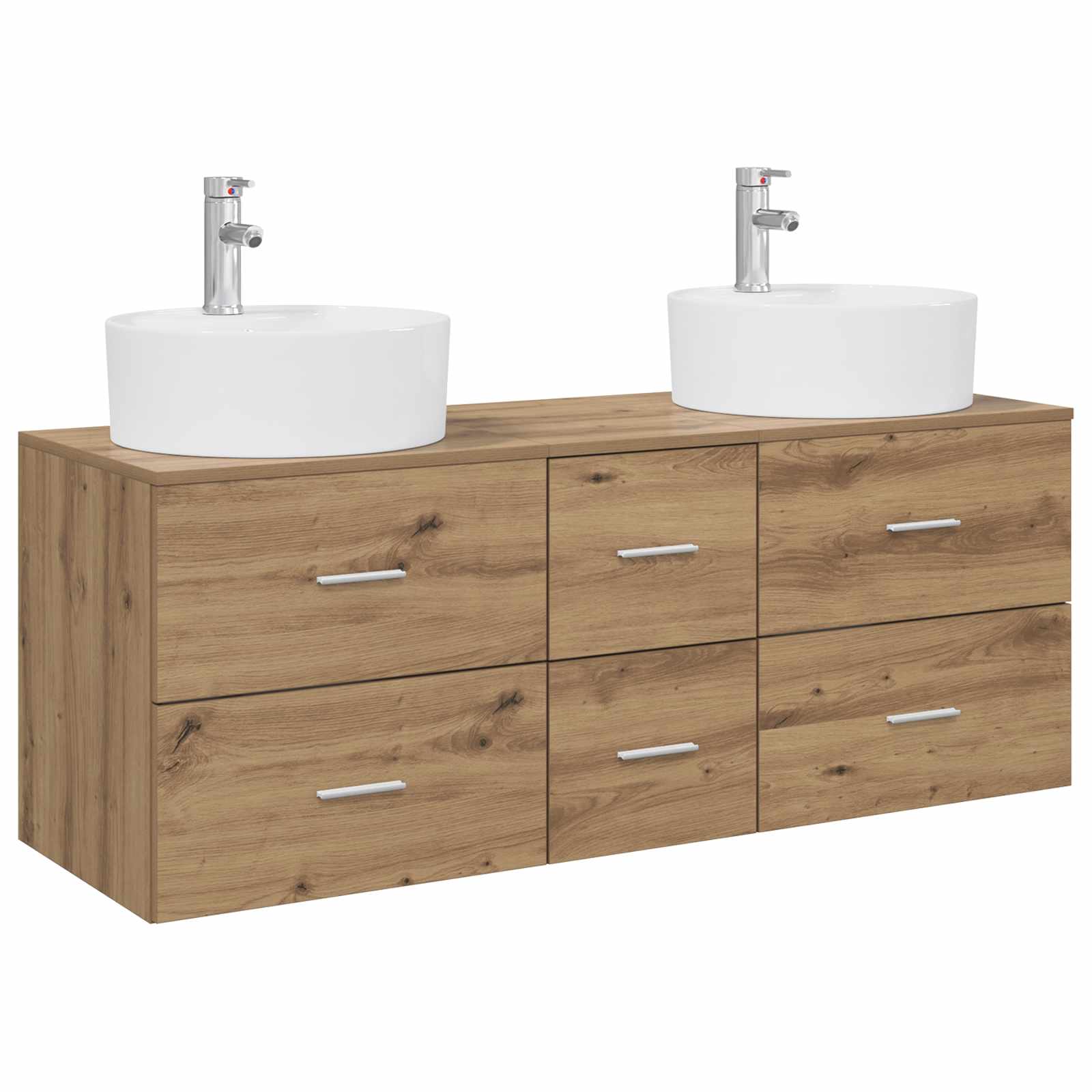 Badezimmermöbel-set 3 Stk. Artisan-eiche 129 X 44,5 X 80 Cm Vidaxl
