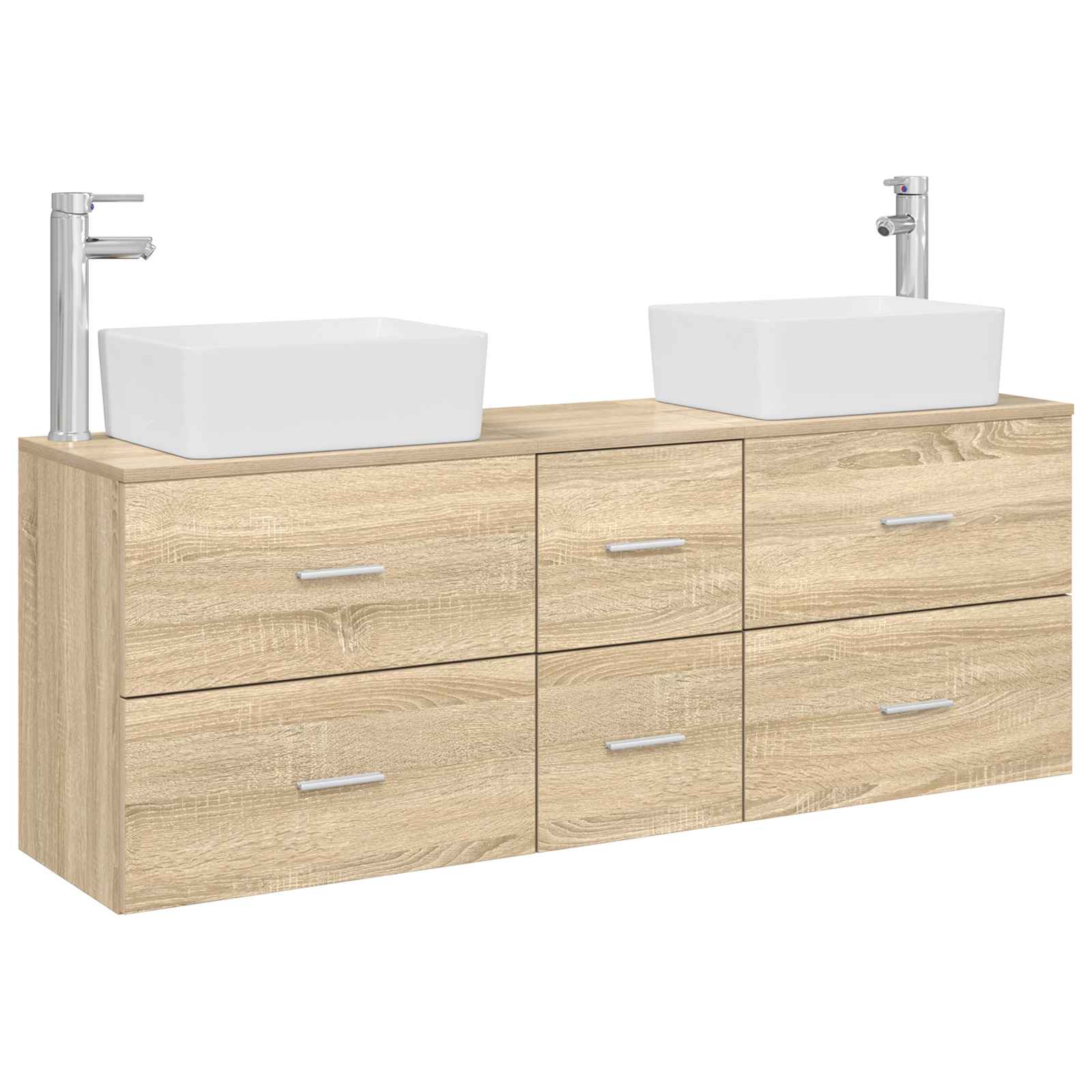 Badezimmerschrank-set 3 Stk. Sonoma-eiche 136 X 35 X 80 Cm Vidaxl
