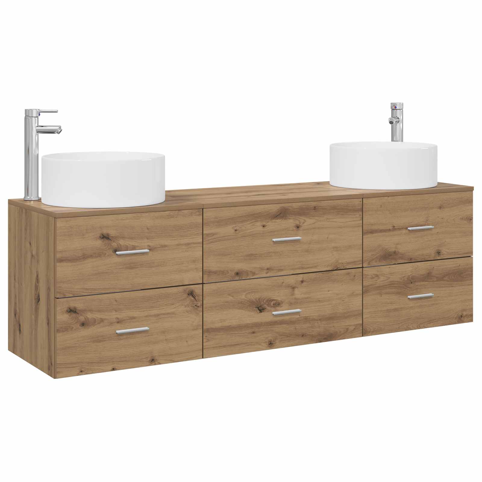 Badezimmermöbel-set 3 Stk. Artisan-eiche 161,5 X 44,5 X 80 Cm Vidaxl