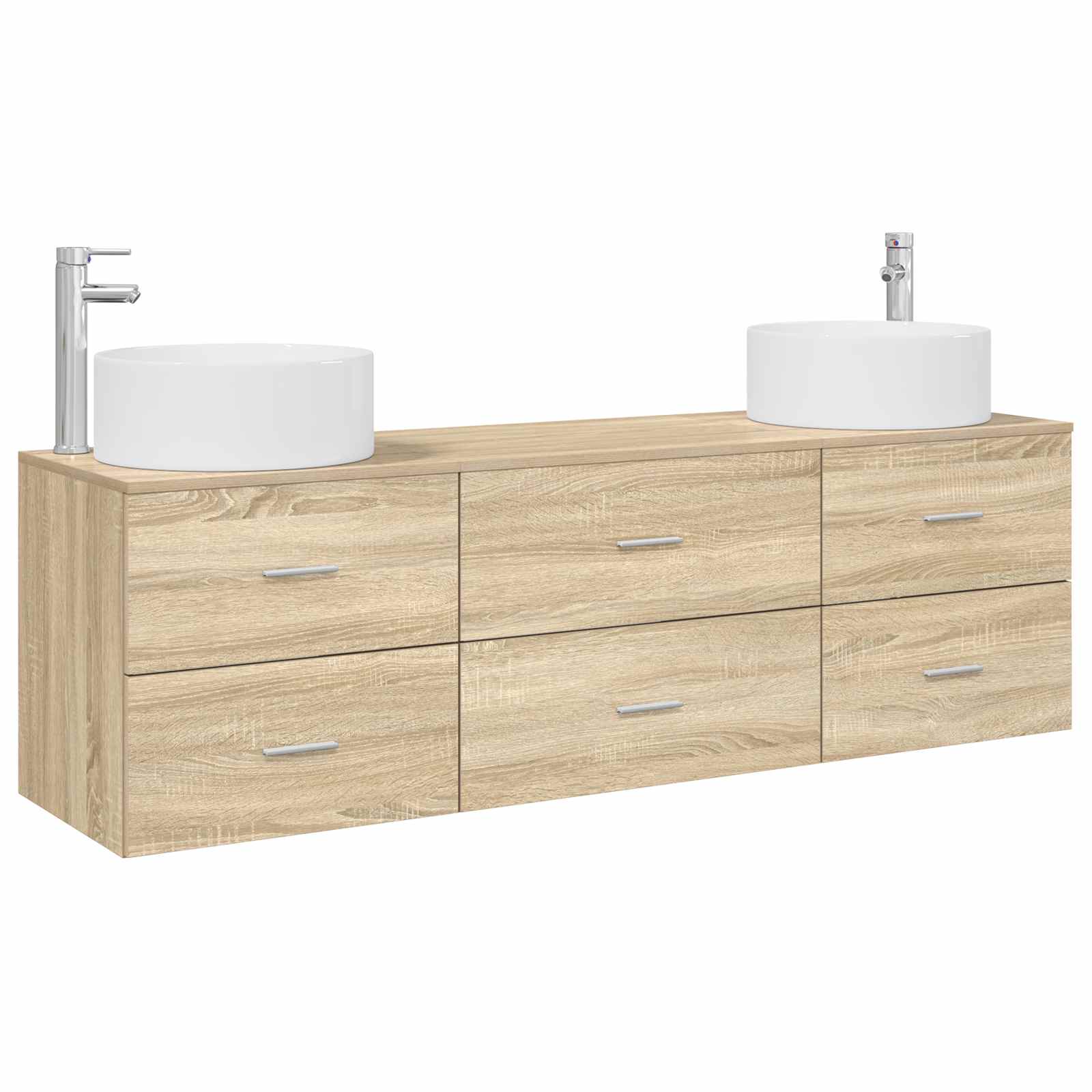 Badezimmermöbel-set 3 Stk. Sonoma-eiche 161,5 X 44,5 X 80 Cm Vidaxl