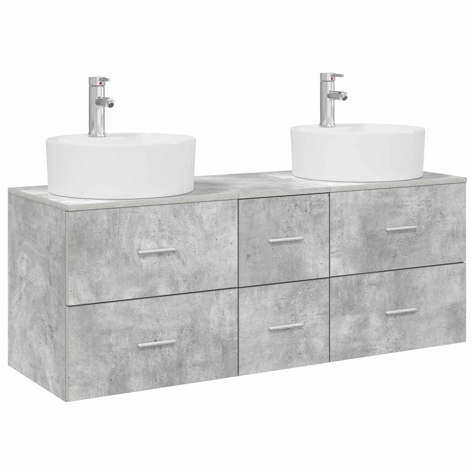 Badezimmermöbel-set 3 Stk. Betongrau 129 X 44,5 X 80 Cm Vidaxl