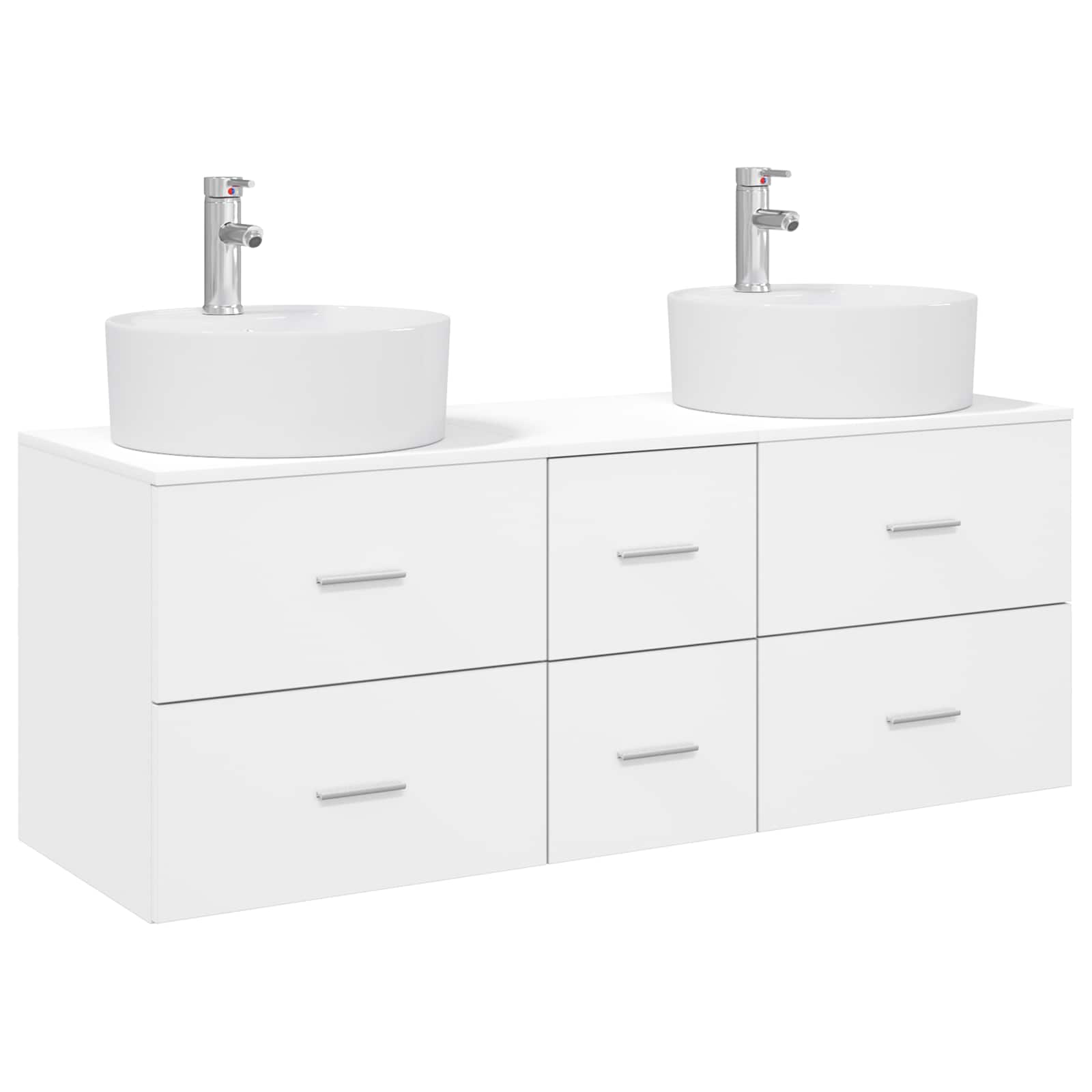 Badezimmermöbel-set 3 Stk. Weiß 129 X 44,5 X 80 Cm Vidaxl