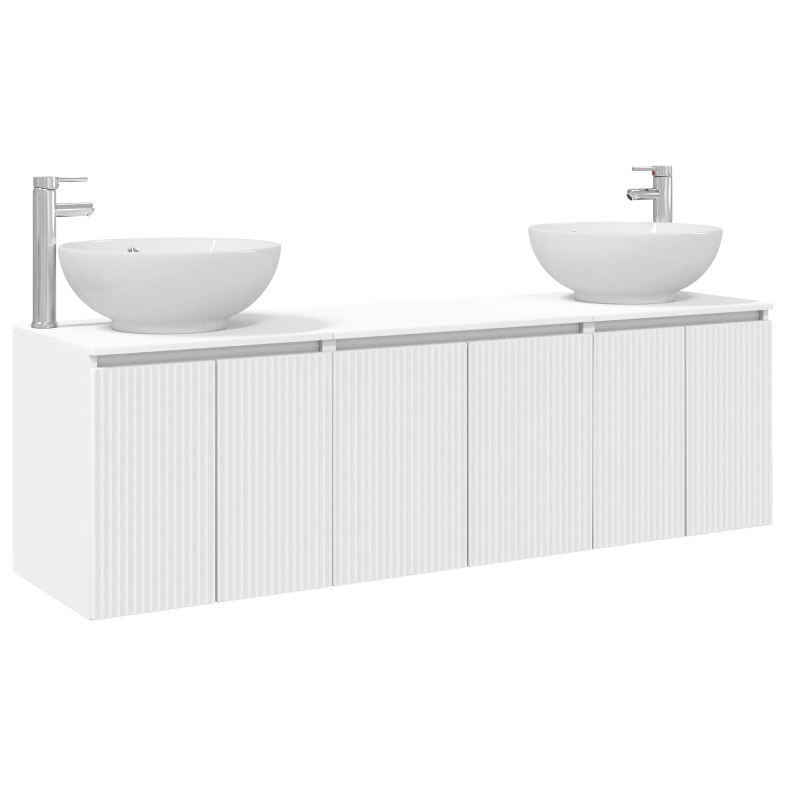 Badezimmerschrank-set 3 Stk. Weiß 161,5 X 44,5 X 80 Cm Vidaxl