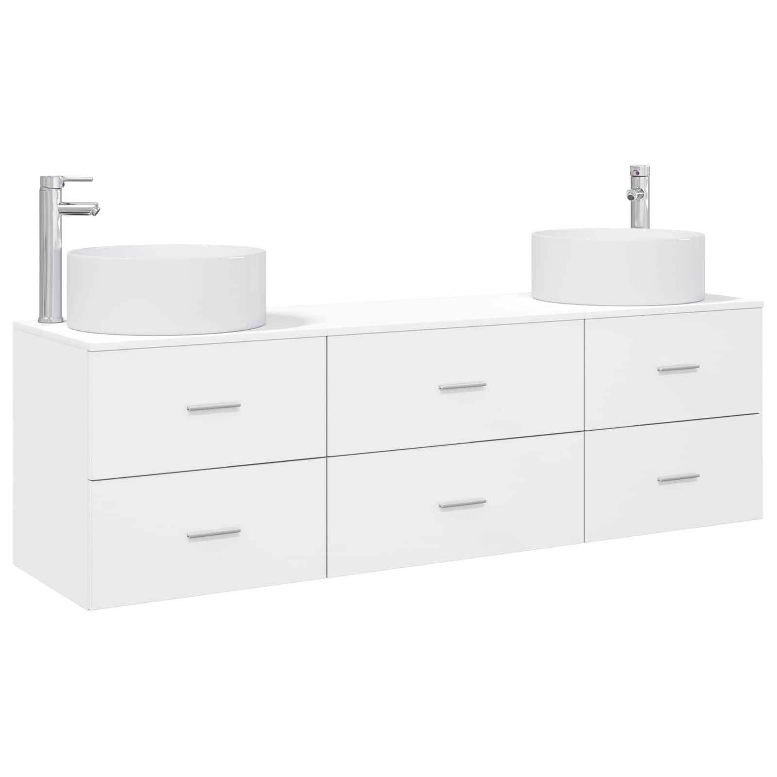 Badezimmermöbel-set 3 Stk. Weiß 161,5 X 44,5 X 80 Cm Vidaxl