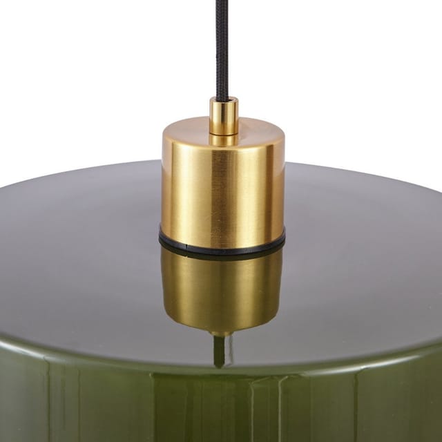 Retro-Hängelampe Gold mit grünem Glas - Jina