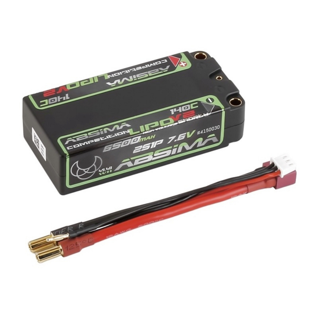 Absima Modellbau-akkupack (hv Lipo) 7.6 V 6500 Mah Shorty Hardcase 5 Mm Buchse, 5 Mm Gold