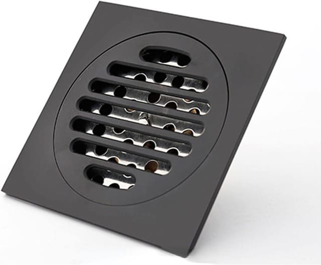 10 Cm Quadratischer Duschablauf Aus Mattschwarzem Messing, Geruchshemmend, Für Badewanne Und Dusche, Abflussgitter, Duschablauf, Haarsieb, Außen-duschablaufabdeckung