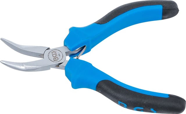 Elektronik-Spitzzange gebogen mit Feder 138 mm