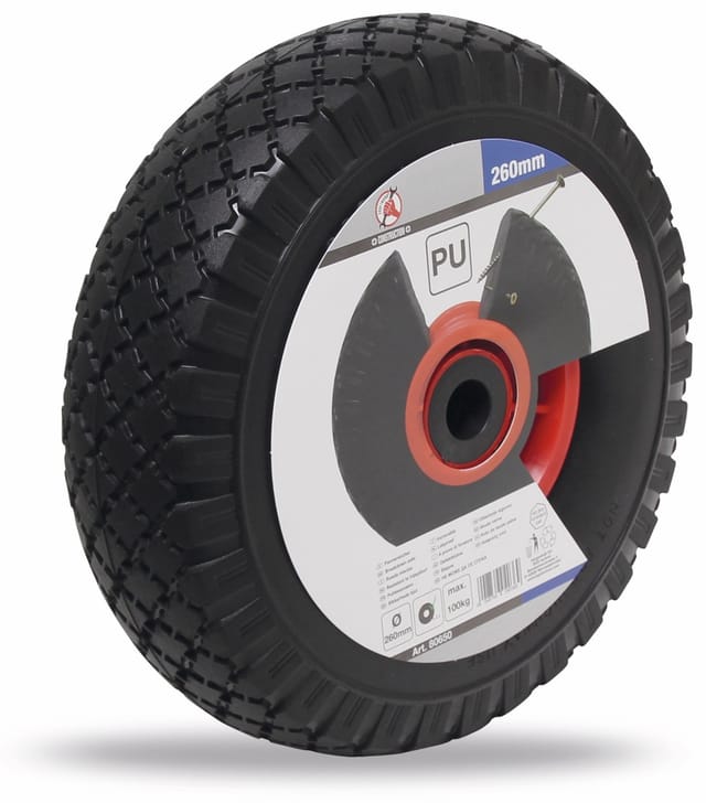 Bgs Technic - bgs Do it yourself Rad für Sackkarren/Bollerwagen pu, rot/schwarz 260 mm