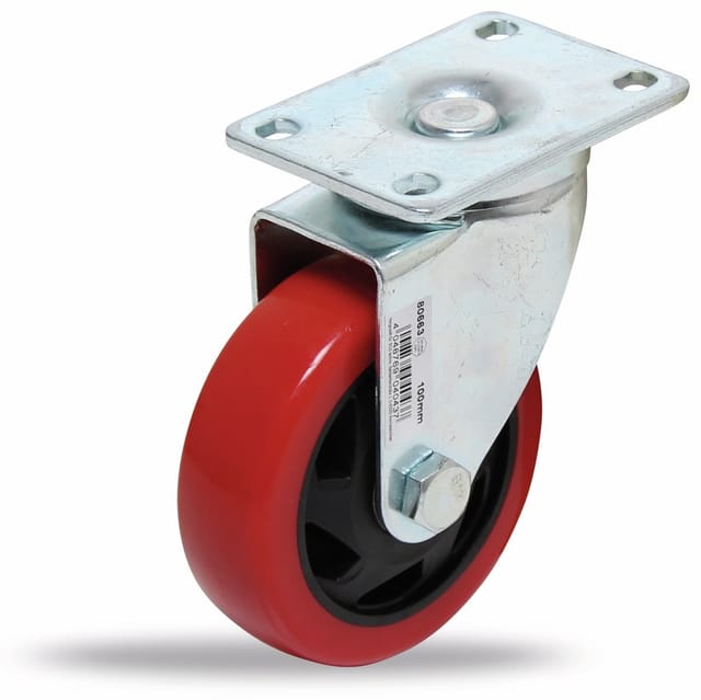Lenkrolle rot/schwarz Ø 100 mm