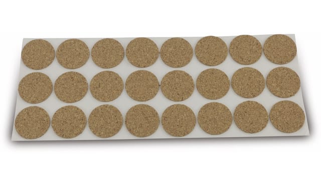 MASTERPROOF PROFESSIONAL Möbelgleiter Ø 28 mm, Kork, selbstklebend 24 Stück