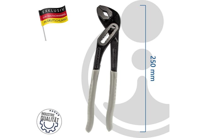EUROTOOLS Wasserpumpenzange 250 mm, Spannbereich 35 mm, Rohrzange geschmiedet
