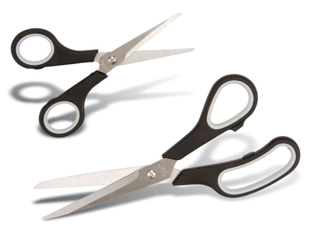 EUROTOOLS Profi-Scherensatz, INOX, 2-teilig, 215 mm und 140 mm, 2-Komponenten-Softgriff