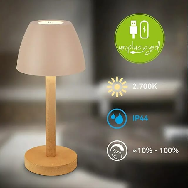 B.k.licht - led Tischlampe Akku led Tischleuchte Kabellos Dimmbar Touch IP44 Warmweiß