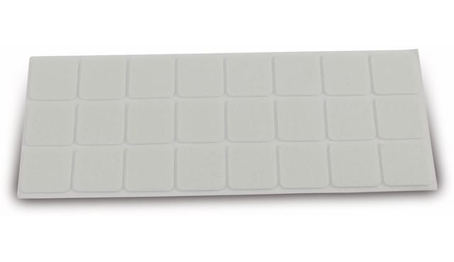Eurotools - masterproof professional Möbelgleiter 28 x 28 mm, Filz weiß, selbstklebend 24 Stück