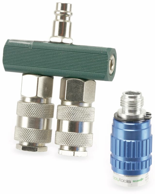 Druckluft-Verteiler DLV2, 2-fach, Luftmengenregler (¼') - Daytools