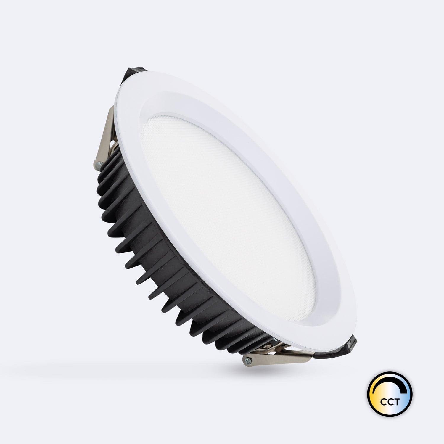 Led Downlight Einbaustrahler Rund Aero 130 Lm/w Mikroprismatisch Weiß 4000k - 5000k - 6000k Lifud Wählbar (neutral-kalt) 15 W 160 Mm