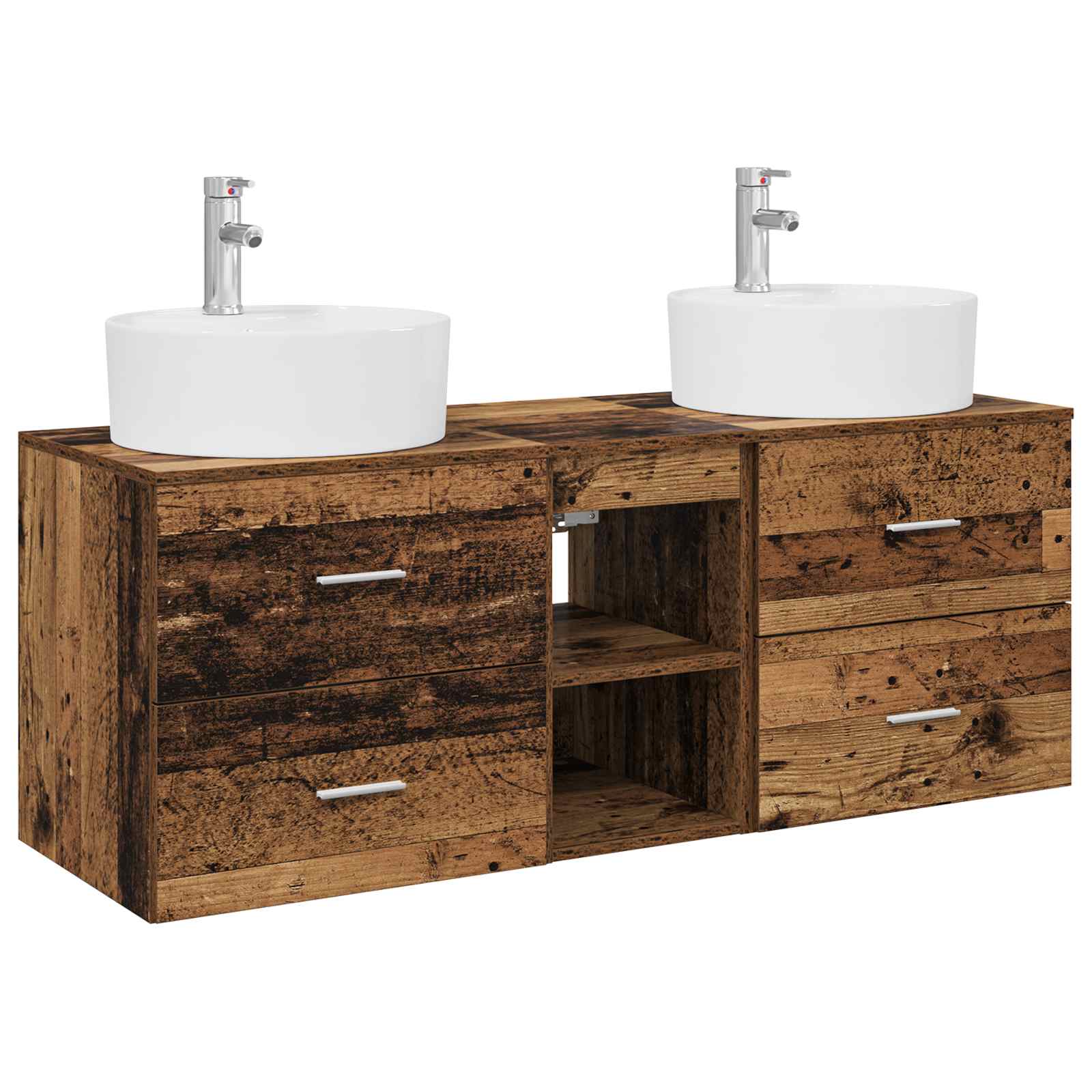 Maison Exclusive - Badezimmerschrank-set 3 Stk. Altholz 129 X 44,