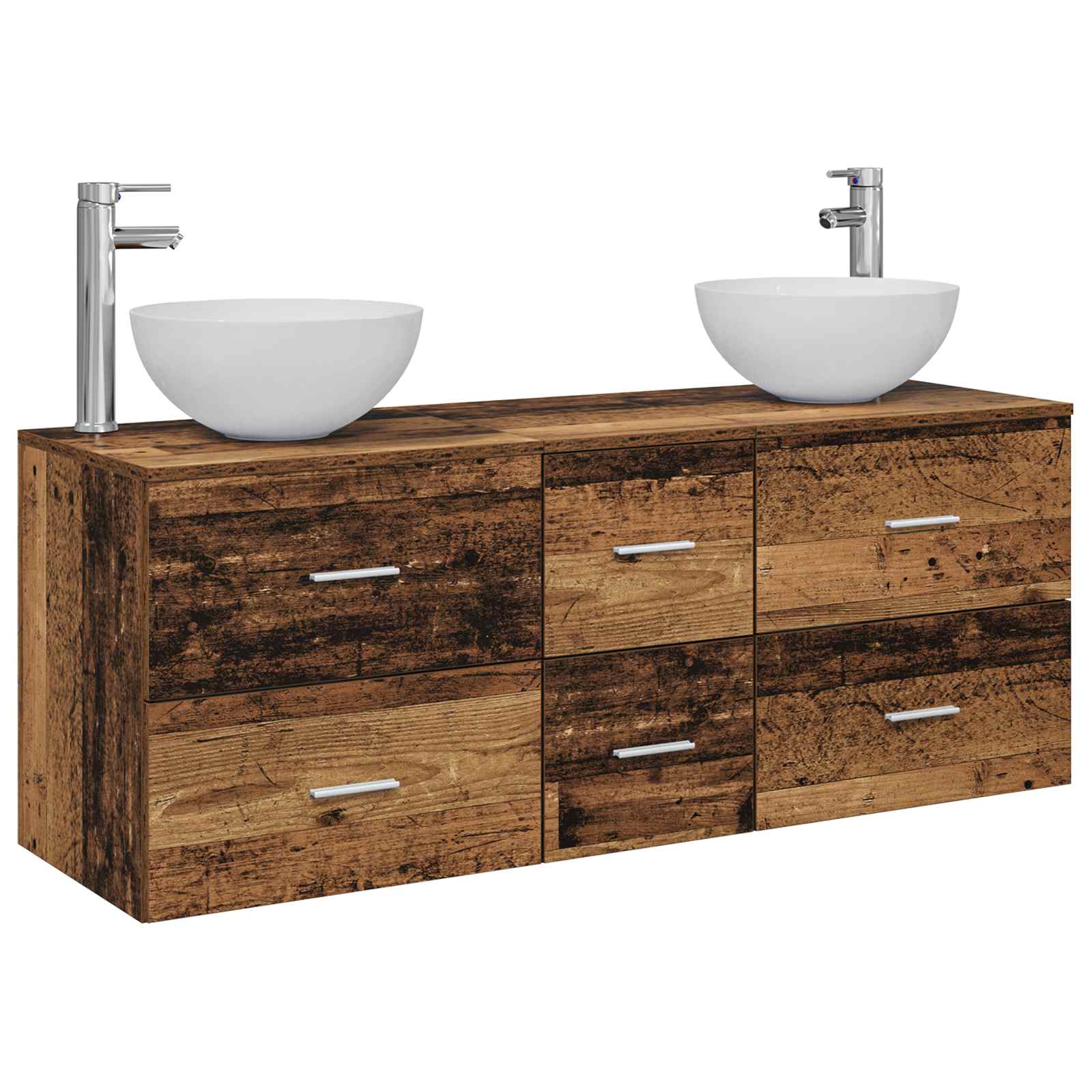 Maison Exclusive - Badezimmerschrank-set 3 Stk. Altholz 129 X 35
