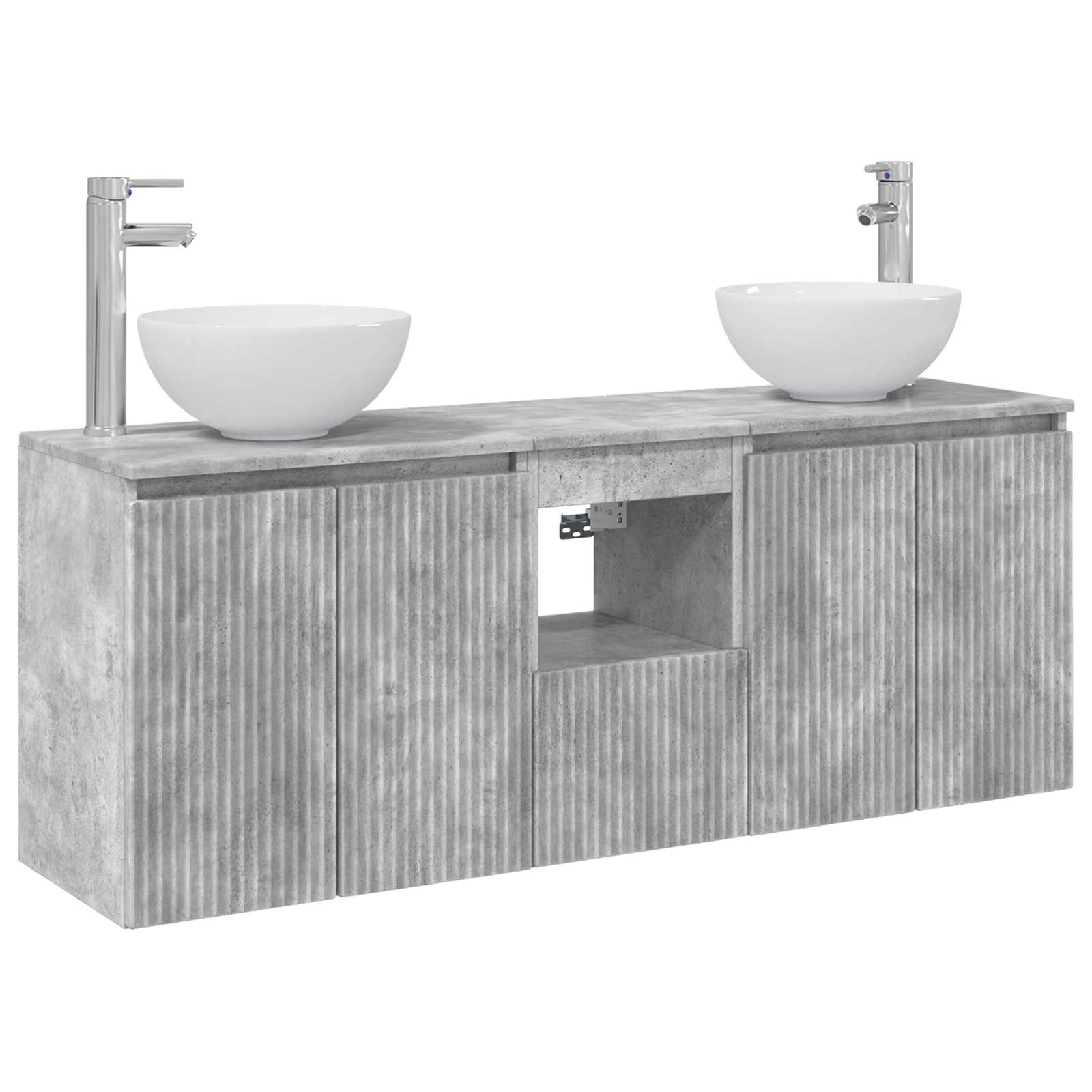 Maison Exclusive - Badezimmerschrank-set 3 Stk. Betongrau 129 X 3