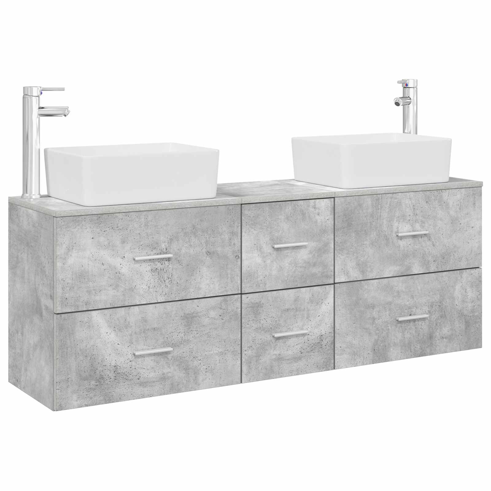 Maison Exclusive - Badezimmerschrank-set 3 Stk. Betongrau 136 X 3