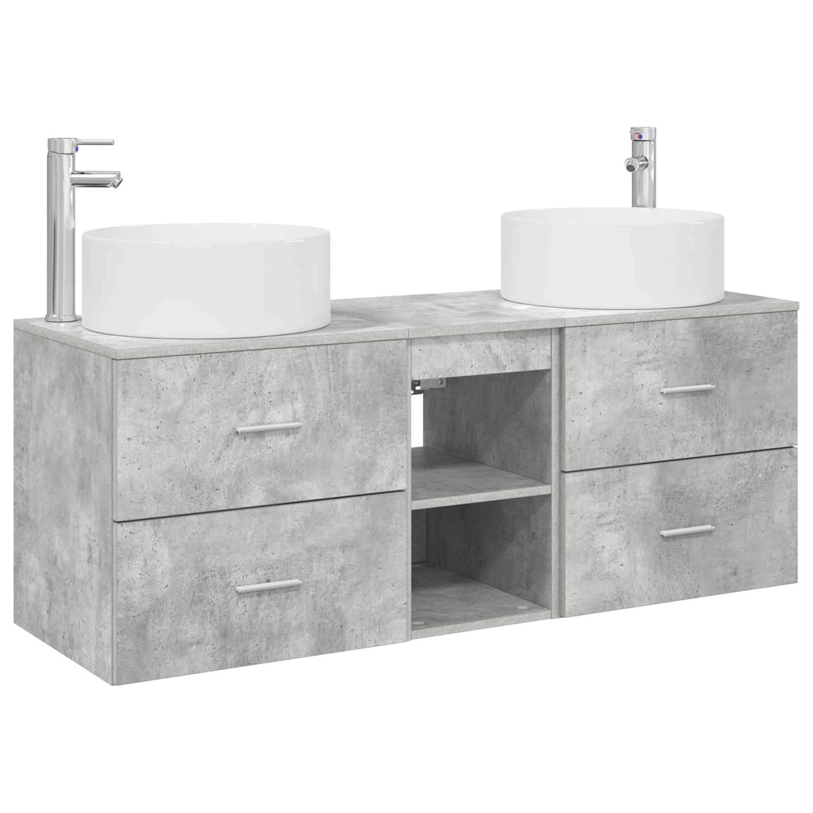 Maison Exclusive - Badezimmermöbel-set 3 Stk. Betongrau 129 X 44,