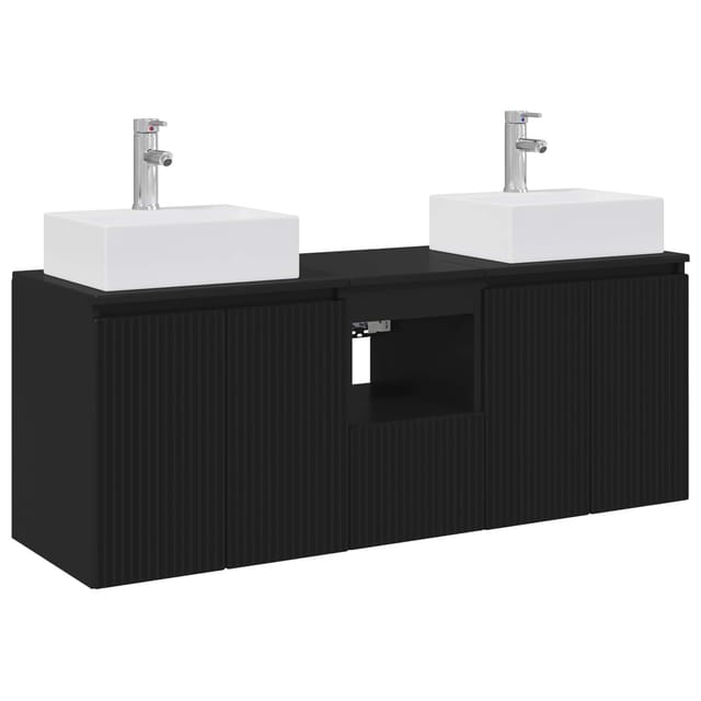 Maison Exclusive - Badezimmerschrank-set 3 Stk. Schwarz 129 X 41