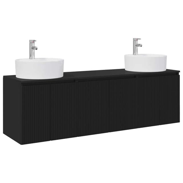 Maison Exclusive - Badezimmerschrank-set 3 Stk. Schwarz 161,5 X 4