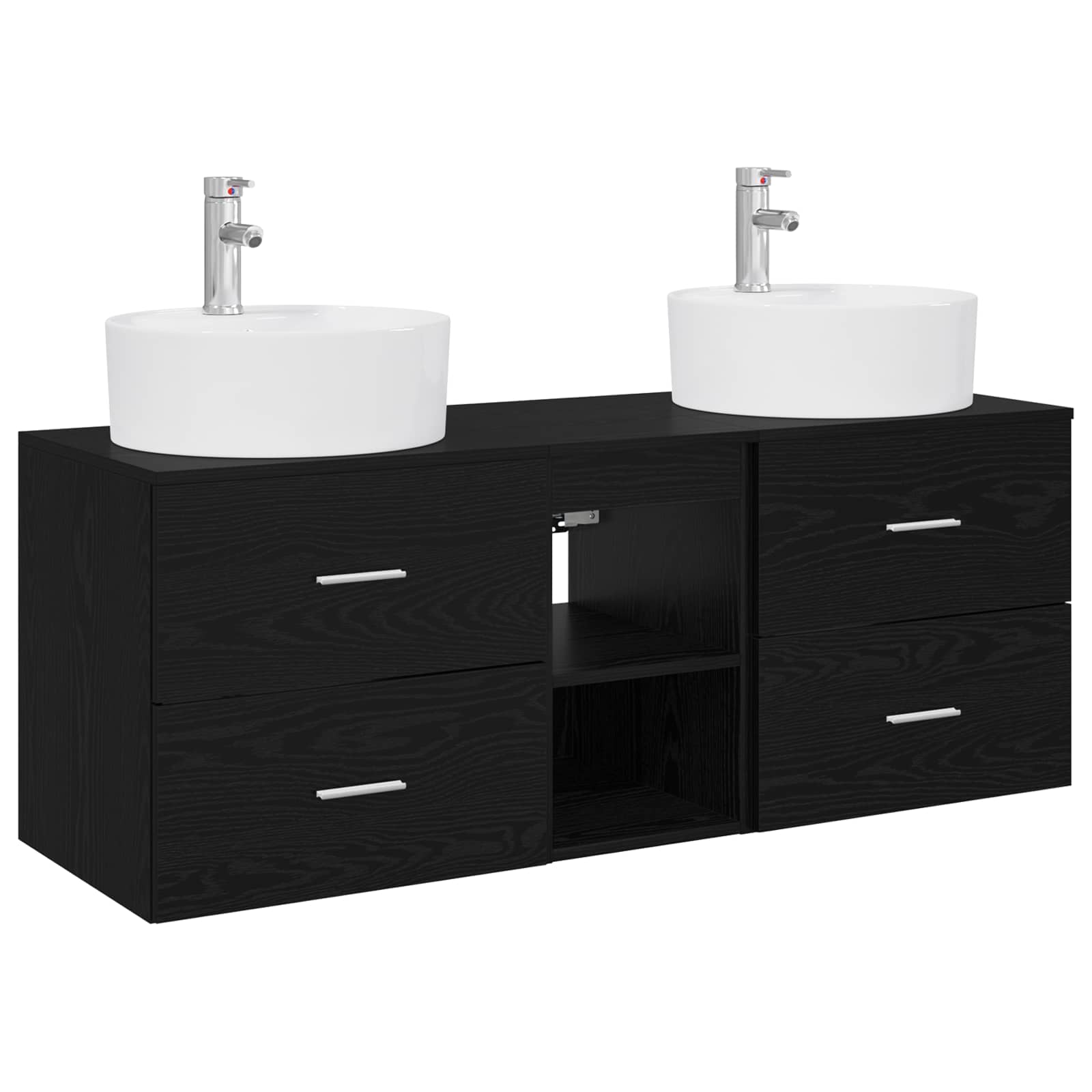 Maison Exclusive - Badezimmerschrank-set 3 Stk. Schwarz 129 X 44,
