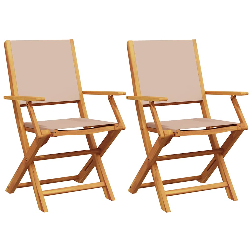 Maison Exclusive - Klappstühle 2 Stk. Taupe Massivholz Akazie Und