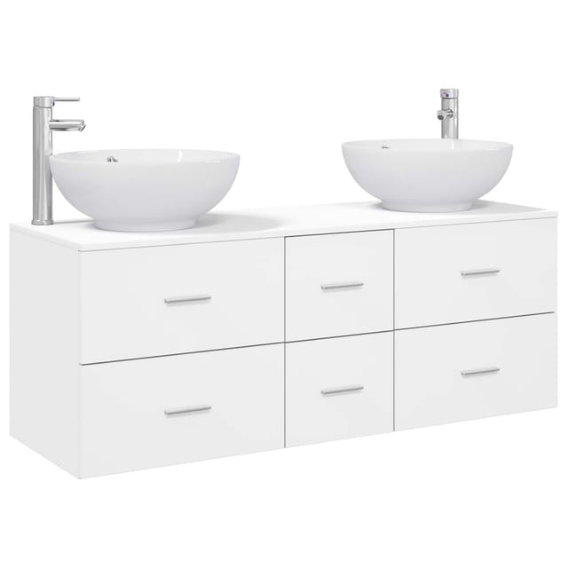 Maison Exclusive - Badezimmermöbel-set 3 Stk. Weiß 129 X 44,5 X 8