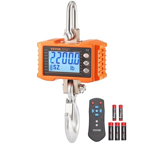 Industrielle Hängewaage, 1000 Kg, Robuste Digitale Kranwaage Mit Fernbedienung, Lastenwaage, Gehäuse Aus Aluminiumguss, Hochpräzises Lcd-display Für Bau, Fabrik, Bauernhof, Jagd, Orange