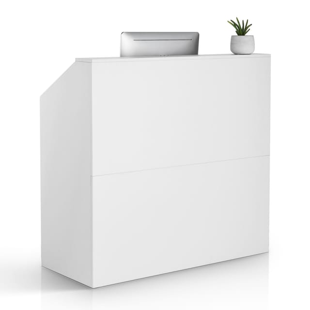 Rezeption Empfangstresen Empfangstisch Rechteckiger Thekentisch, Empfangstheke Verkaufstresen Kassentheke Für Kasse Schönheitssalon Büro, Weiß (1180 X 500 X 1115 Mm)
