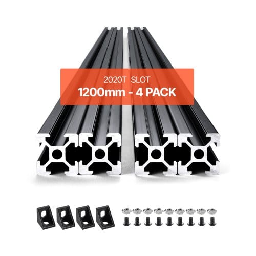 4er Set Aluprofil 1200 Mm T-nut 2020 Aluminium-strangpressprofil, Eloxierte Linearschiene Nach Europäischem Standard, Nutenprofil Für 3d-drucker, Cnc-maschine Diy, Lasergravur, Schwarz