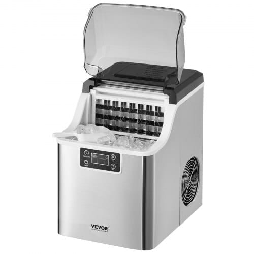 Vevor - Eiswürfelbereiter Eisbereiter Eiswürfelmaschine 24 Würfel In 15 Minuten, 20,4 Kg / 24 H, Tragbarer Eiswürfelbereiter Mit Schaufel & Korb, Eismaschine Mit 3 Größen Für Küche Bar Party