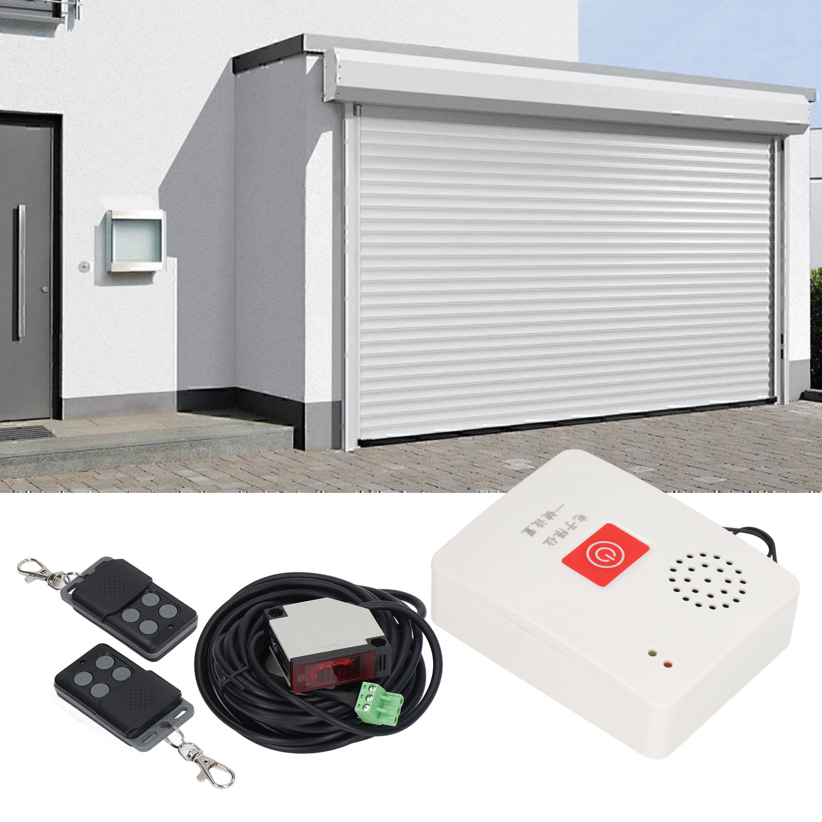 Infrarot-hinderniserkennungsset Für Garagentor-zutrittskontrollsysteme [kettenantrieb] Geeignet Für Die Haus-/garagensicherheit (mit Eingebauter Batterie)